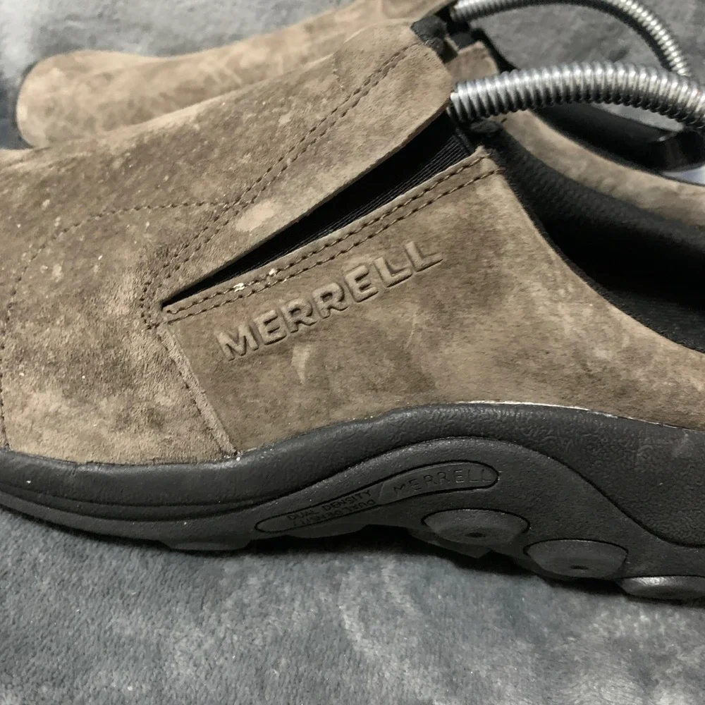 Merrell Jungle Moc Mens 11 Brownish Gray Suede Slip On J003231 Comfort EUC